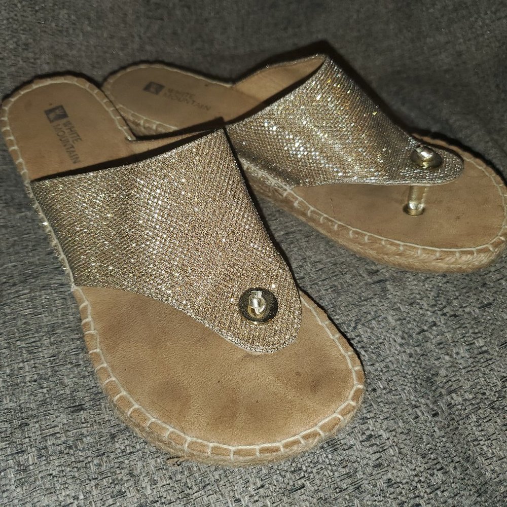 White Mountain Beachball Thong Wedge Sandal.